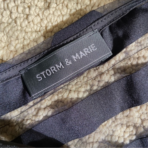 Storm & Marie Sheer Striped Black Dress - Picture 3 of 3